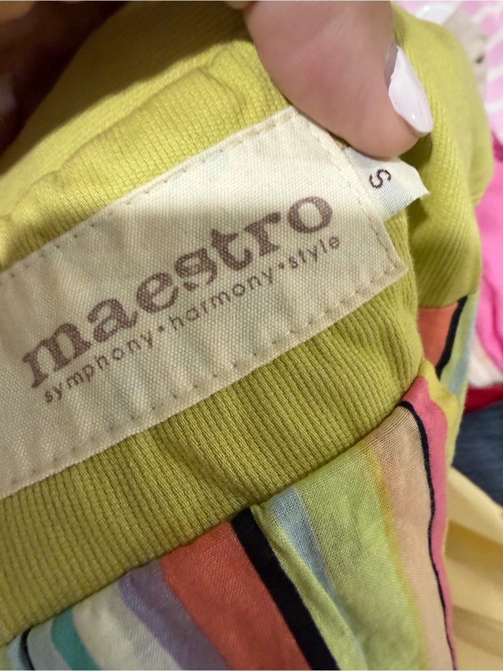 Maestro Lime Green Striped Women's Pea Coat